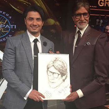 Ali Zafar Sketches Big B on KBC