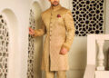 Golden Sherwani by Shameel Khan 1